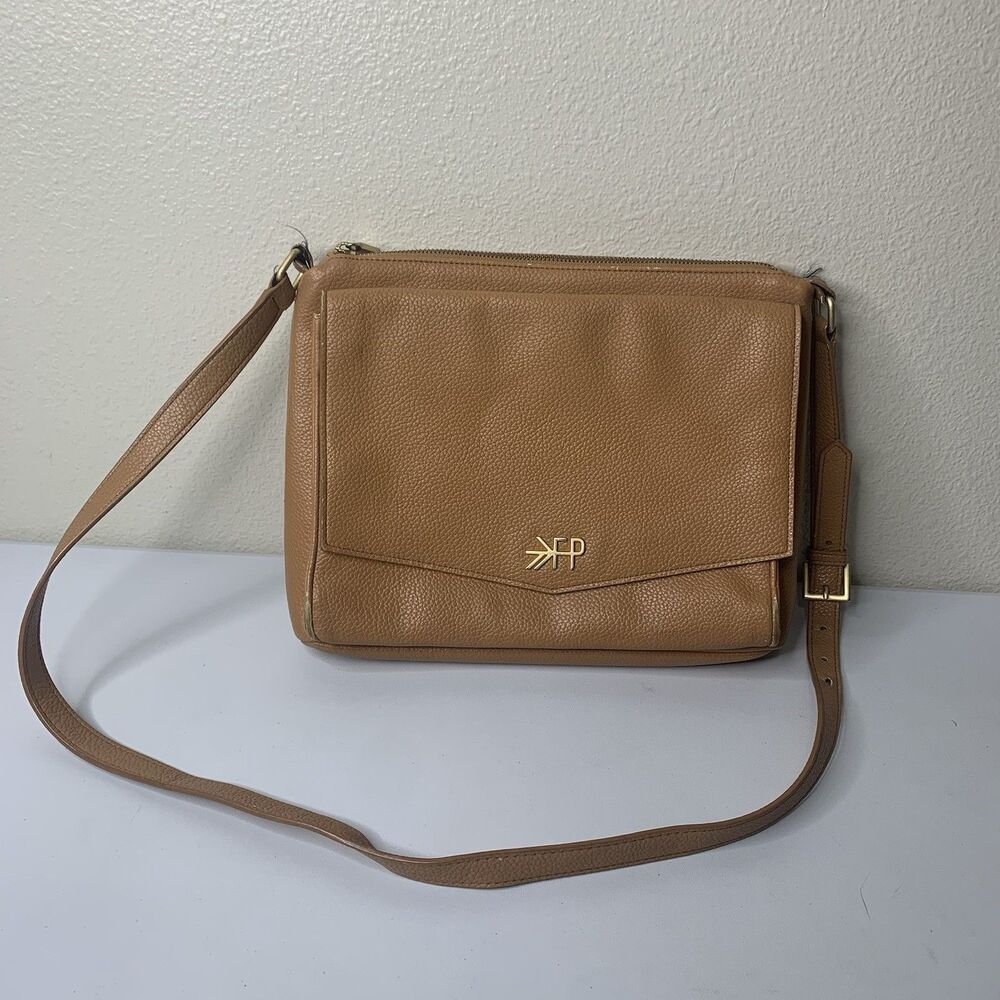 FRESHLY PICKED Women's Diaper Crossbody Shoulder Bag Tan Brown Vegan Leather